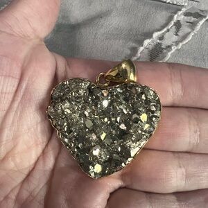 Charles Albert pyrite heart pendant